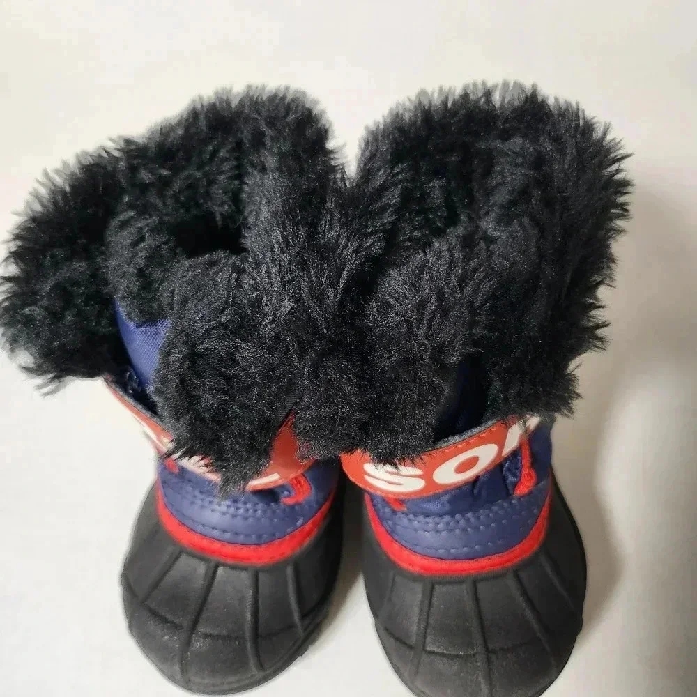 Sorel Snow Commander kids boot Size 4 Toddler Black Multicolor